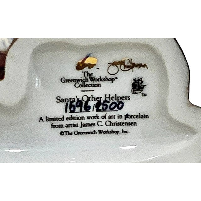 1990s Santa’s Other Helpers Collectible Porcelain Figurine by James Christiansen For Sale - Image 5 of 7