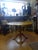 Vintage Round Lacquered Wood Table with Brass Feet, Base, 1950s For Sale - Image 4 of 10