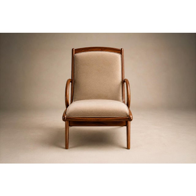 Rare Brazilian Modern Chaise Lounge in Caviúna and Mohair, John Graz, 1950s For Sale - Image 16 of 18