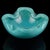 Mid-Century Modern Vintage Murano Alfredo Barbini Teal Blue Green Gold Fleck Bubbles Italian Art Glass Ashtray Bowl For Sale - Image 3 of 6