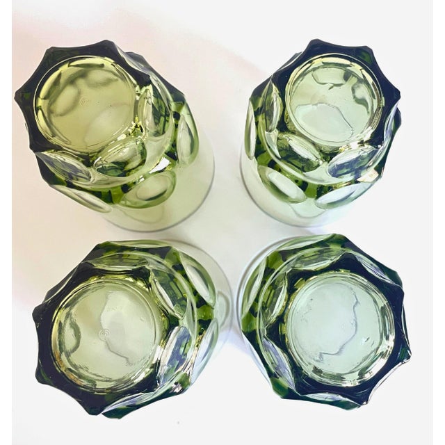 Avocado Vintage Hazel-Atlas Reflection Green Thumbprint Set – Pitcher, Tumblers & Bowls - 9 pcs For Sale - Image 8 of 14