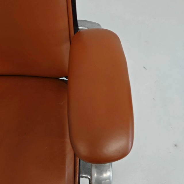 MiM Executive Chair in Natural Cognac Leather and Wood, 1970s For Sale - Image 14 of 18