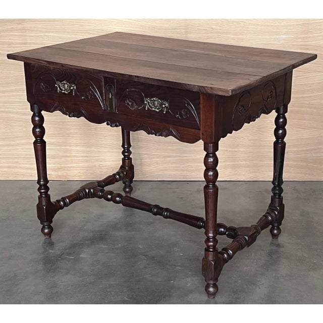 Early 20th Century Spanish Country Pine "Mobila " Sofa Table or Console table with Drawer For Sale - Image 17 of 18