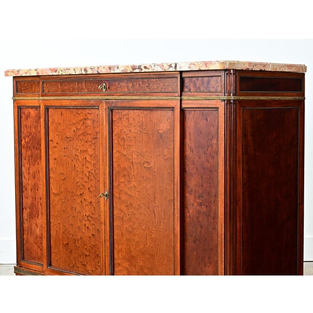 Brown French 19th Century Birdseye Maple and Marble Top Buffet For Sale - Image 8 of 17