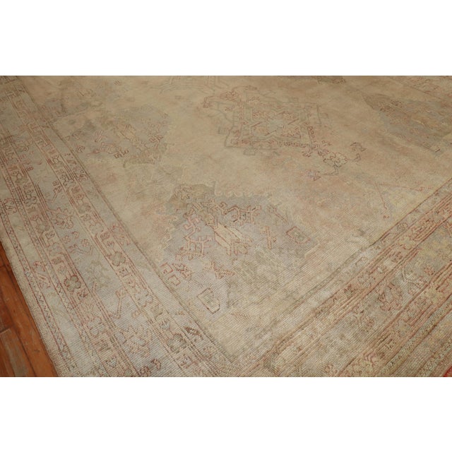 Zabihi Collection Muted Antique Turkish Oushak Rug For Sale - Image 11 of 11