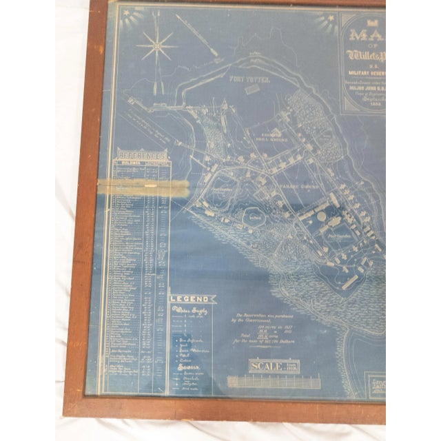 Paper Late 19th Century Military Blueprint of Fort Totten in Willet's Point Queens For Sale - Image 7 of 13