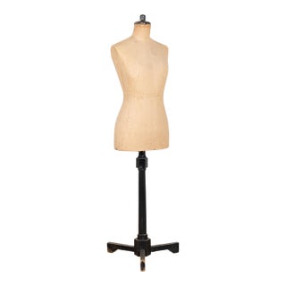 20th Century Mannequin Dressmakers Form on Black Stand For Sale