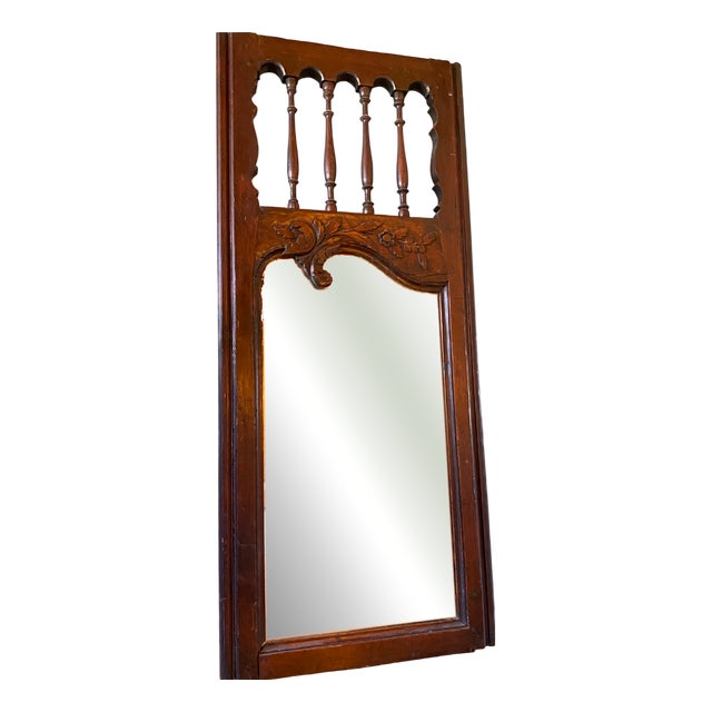 Rectangular Mirror in Stained Wood For Sale
