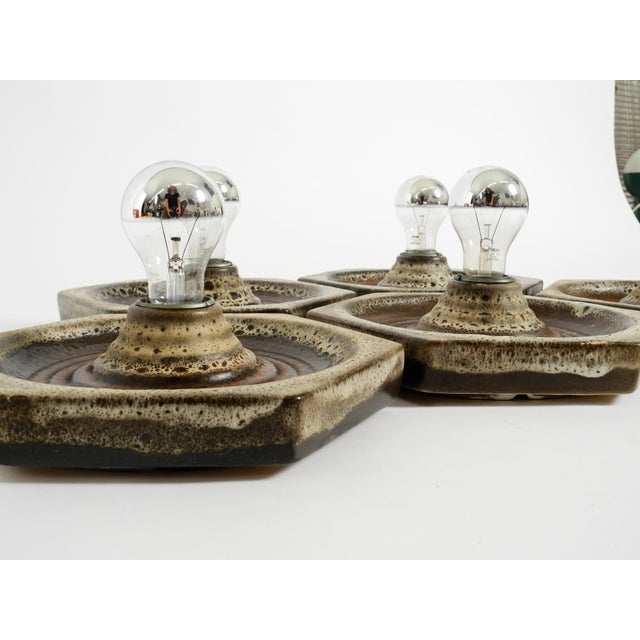 Hexagonal Fat Lava Ceramic Wall Lamps from Hustadt Leuchten, Germany, 1960s, Set of 5 For Sale - Image 11 of 18