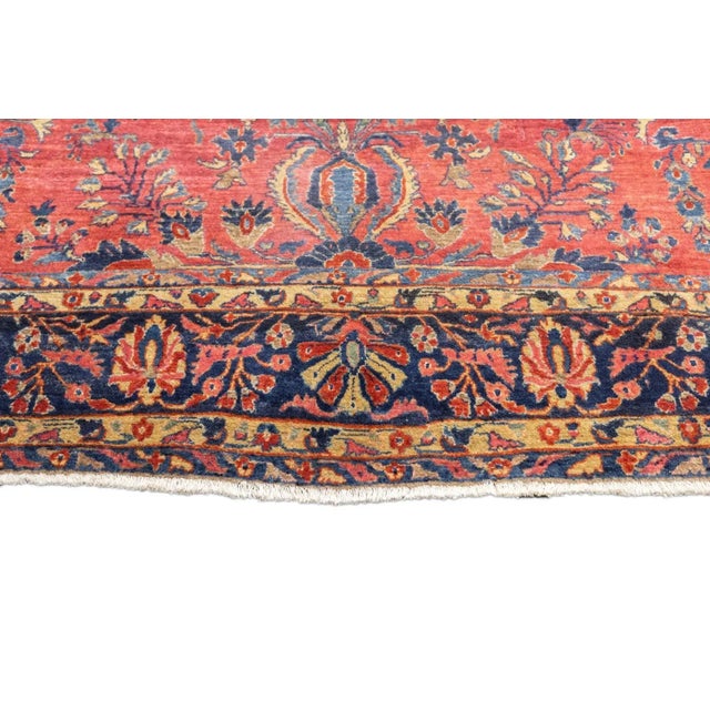 Red Antique Sarouk Rug 9'2'' x 11'3'' For Sale - Image 8 of 12