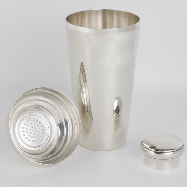 Art Deco Art Deco Silver Plate Cocktail Shaker by Biais-Noirot Paris, 1940s For Sale - Image 3 of 8