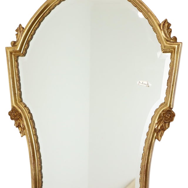 Louis XVI Classic Gold Crested Mirror from Deknudt, 1950s For Sale - Image 4 of 18