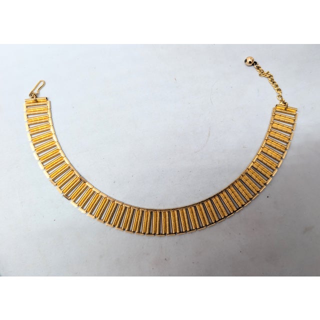 Gold Vintage 1970s Signed Napier Goldtone Collar Necklace For Sale - Image 8 of 10