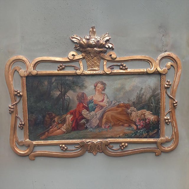 Early 19th Century Louis XVI Style Celadon Green Trumeau, 1800 For Sale - Image 5 of 6