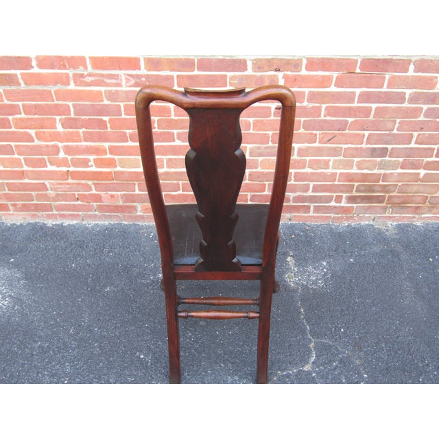Set 4 Antique English Walnut Dining Chairs 1890s For Sale - Image 4 of 9