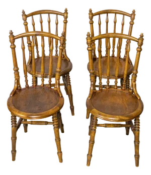 Bentwood Dining Chairs, 1890s, Set of 4