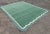 Mid-Century Modern Handmade Cotton Scalloped Green Rug- 9'x12' For Sale - Image 3 of 11