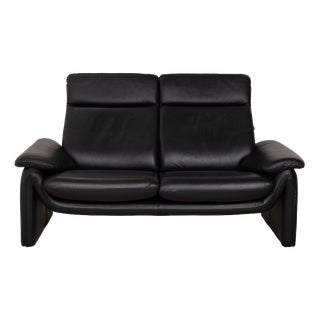 Atlanta 2-Seater Sofa in Black Leather For Sale