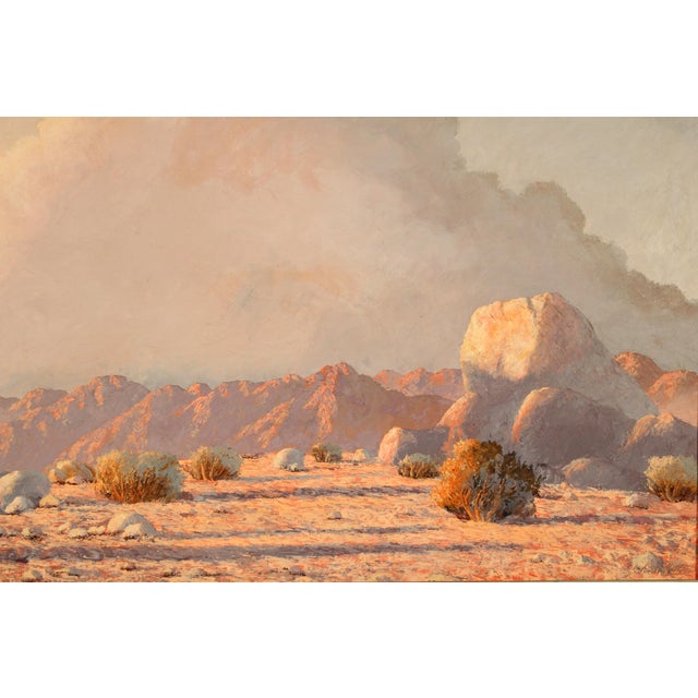Pink Large Desert Landscape Painting by John Hilton (1904-1983) For Sale - Image 8 of 11