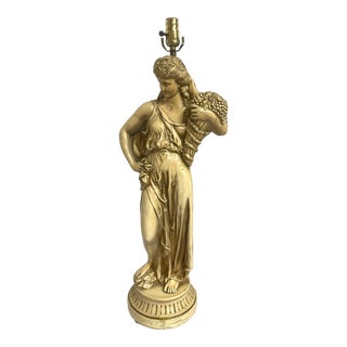 Fabulous Figural Greek Goddess Lamp For Sale