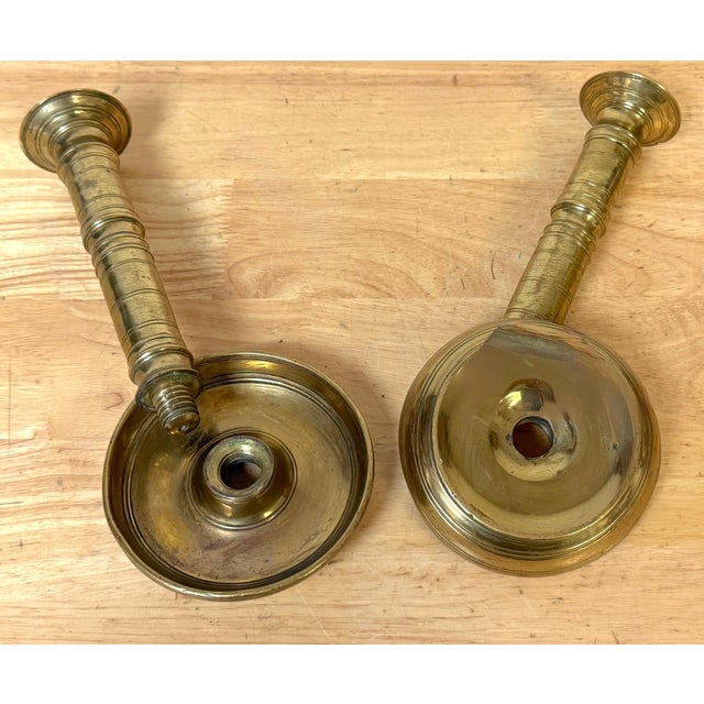 Pair of Russian Empire Brass Candlesticks with Drip Basins, circa 1790–1835 For Sale - Image 11 of 13