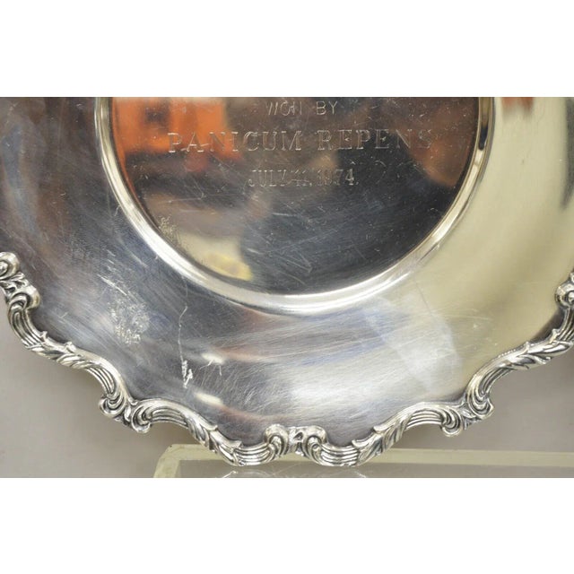 Silver Vintage Wallace 1125 Silver Plated Monmouth Park Award Plates - a Pair For Sale - Image 8 of 12