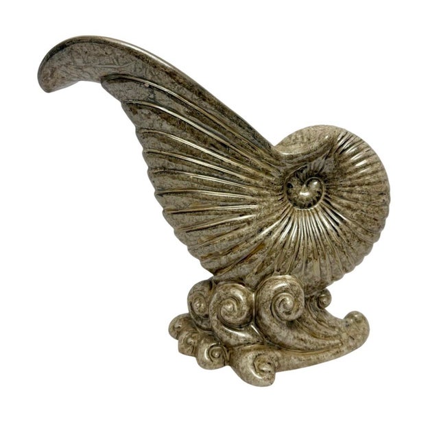 Contemporary Vintage Royal Haeger Art Pottery Nautilus Shell Vase Brown Metallic 1996 (St). For Sale - Image 3 of 6