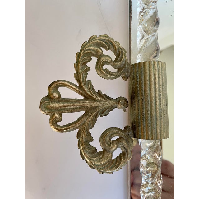 Vintage Murano Italy Venetian Glass Rope Romantic Mirror Serving Vanity Tray For Sale - Image 10 of 12