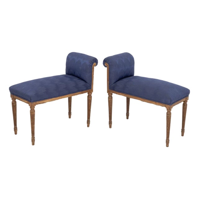 Louis XVI Style Upholstered Window Seats, Pair For Sale