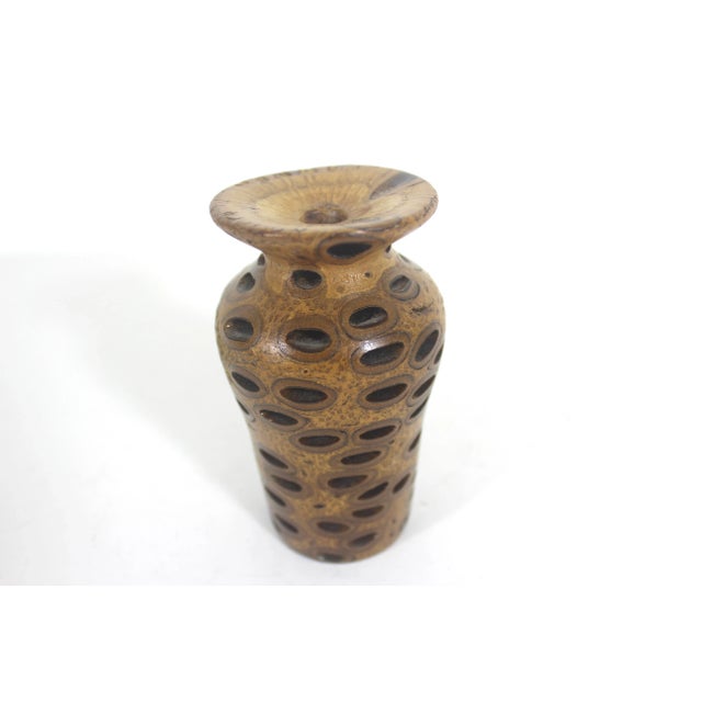 Mid 20th Century Vintage Banksia Nut Wood Vase Natural For Sale - Image 5 of 7