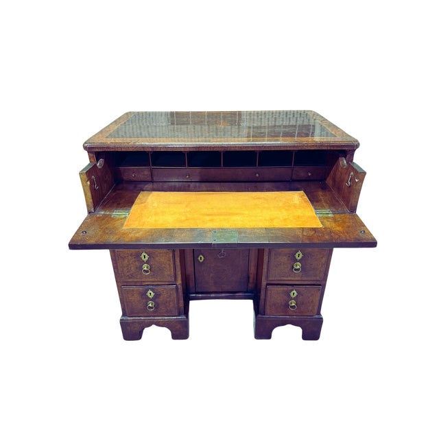 Late 18th Century 18th Century English George III Burl Walnut Kneehole Desk For Sale - Image 5 of 11