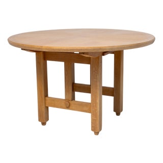 Dining Oak Dining Table by Guillerme Et Chambron for Votre Maison, 1950s For Sale