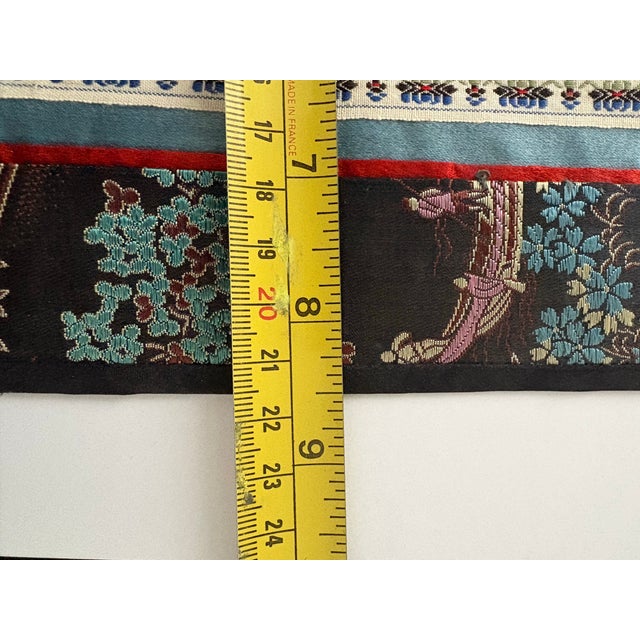 Antique Chinese Silk Embroidered Panel or Textile Art Piece For Sale - Image 4 of 5