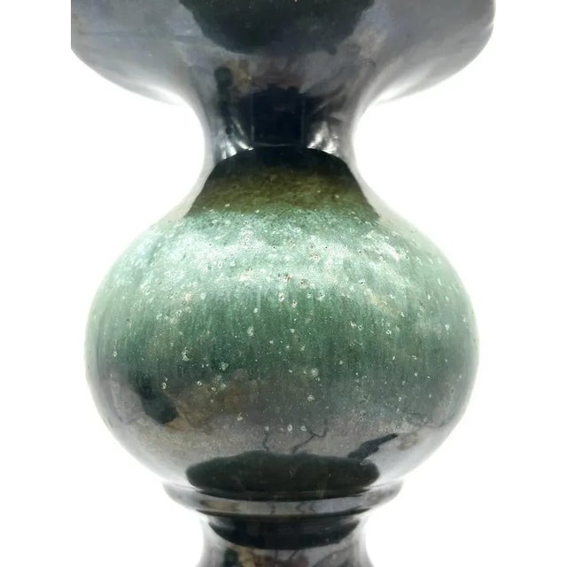 Forest Green Vintage Ceramic Lamp from Kaiser Leuchten, 1960s For Sale - Image 8 of 12