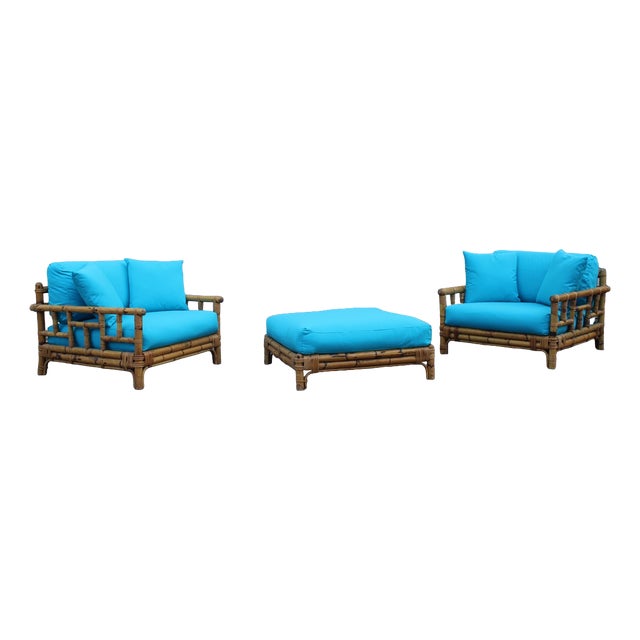 Ming Series Sofa and Armchairs by Colin Morrow for Vivai del Sud, Italy, 1970s, Set of 3 For Sale