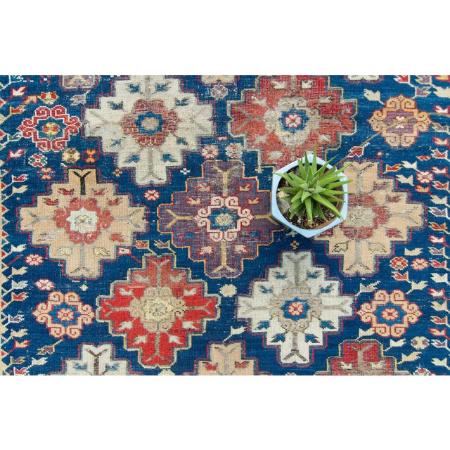 Contemporary House of Séance - 19th Century Kuba Quba Green Floral Handwoven Wool Pile Rug - 6’3” X 4’10.5” For Sale - Image 3 of 11