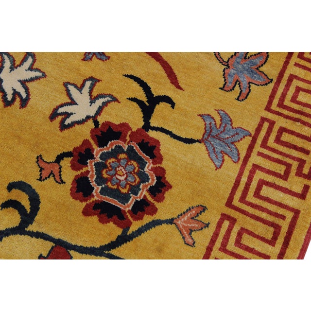 1980s Rustic Super Kazak Gold/Red Wool Runner Rug- 2'11'' X 10'1'' For Sale - Image 5 of 10