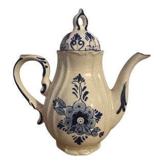 Vintage Delfts Blauw by Holland Blue and White Teapot For Sale