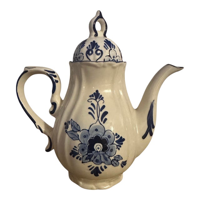 Vintage Delfts Blauw by Holland Blue and White Teapot For Sale