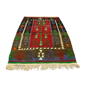 Small Vintage Traditional Turkish Wool Kilim Rug