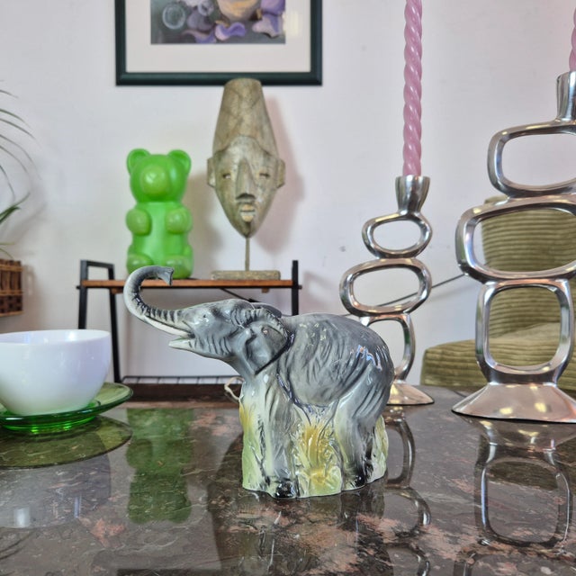 Porcelain Elephant-Shaped Lamp, Germany, 1950s Dimensions: Height – 15 cm Width – 20 cm Depth – 8 cm Condition – Very...