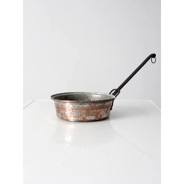 Antique Hammered Copper Pan For Sale - Image 4 of 11