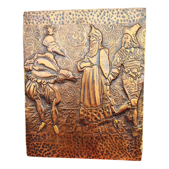 Copper Embossed Bas-Relief, 1960s For Sale