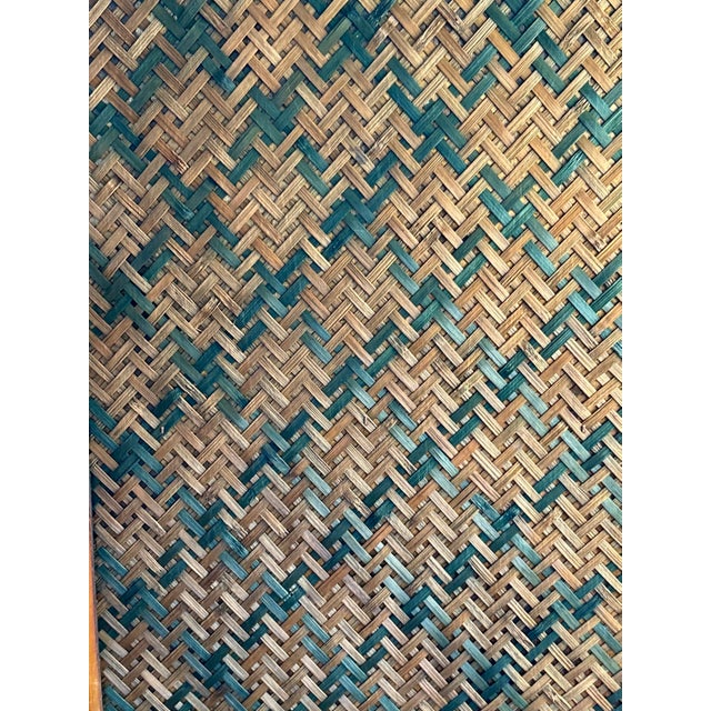 Wood Bamboo 4 Panel Room Divider - 4 Feet Wide - Reversible For Sale - Image 7 of 8