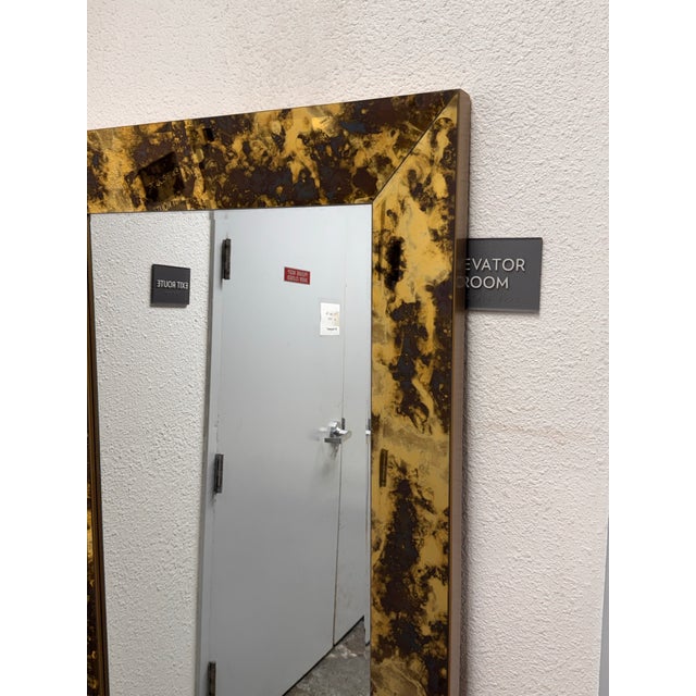 Glass Hollywood Regency Tortoise Glass Full-Length Mirror For Sale - Image 7 of 12