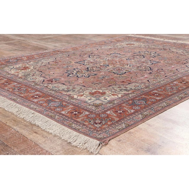 Mauve Vintage Persian Tabriz Rug - 04'10 X 06'05 For Sale - Image 8 of 10
