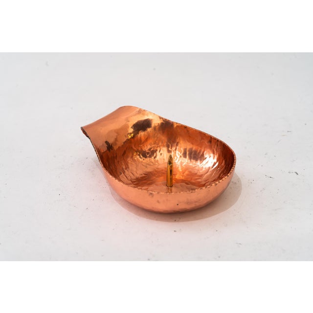 Vintage Art Deco Copper Candleholder, 1920s For Sale - Image 3 of 8