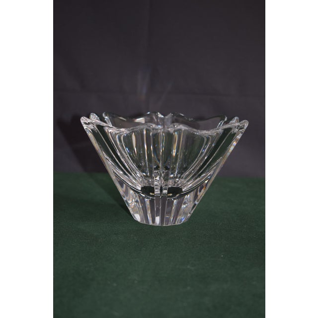 1970s Orrefors Crystal Bowl Lars Hellsten Orion Heavy Sticker Signed For Sale - Image 5 of 15