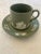 Olive Mid 20th Century Wedgwood Sage Jasper-Ware Demitasse/Espresso Cup and Saucer Mint Condition For Sale - Image 8 of 12