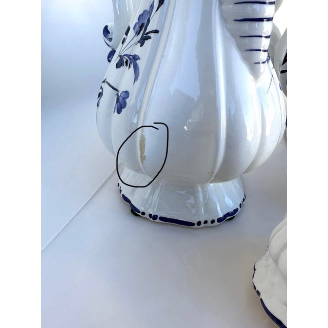 1980s Blue & White Coffee & Tea Pot Set For Sale - Image 11 of 12